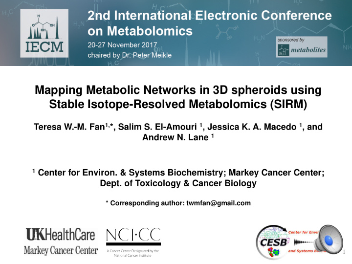 mapping metabolic networks in 3d spheroids using stable