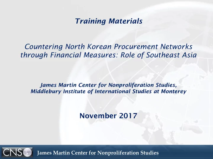 countering north korean procurement networks