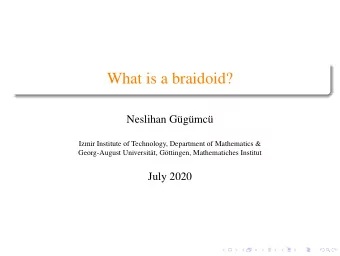 What is a braidoid?  Neslihan G  ug  umc  u  Izmir Institute of Technology, Department of