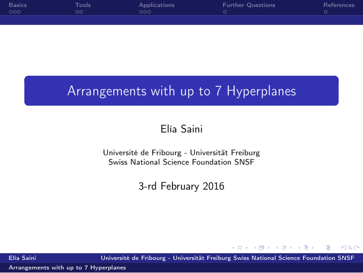 arrangements with up to 7 hyperplanes