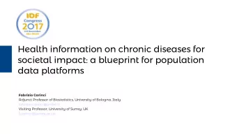 Health information on chronic diseases for  societal impact: a blueprint for population  data