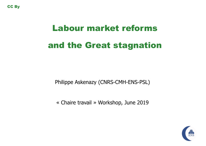 labour market reforms and the great stagnation g