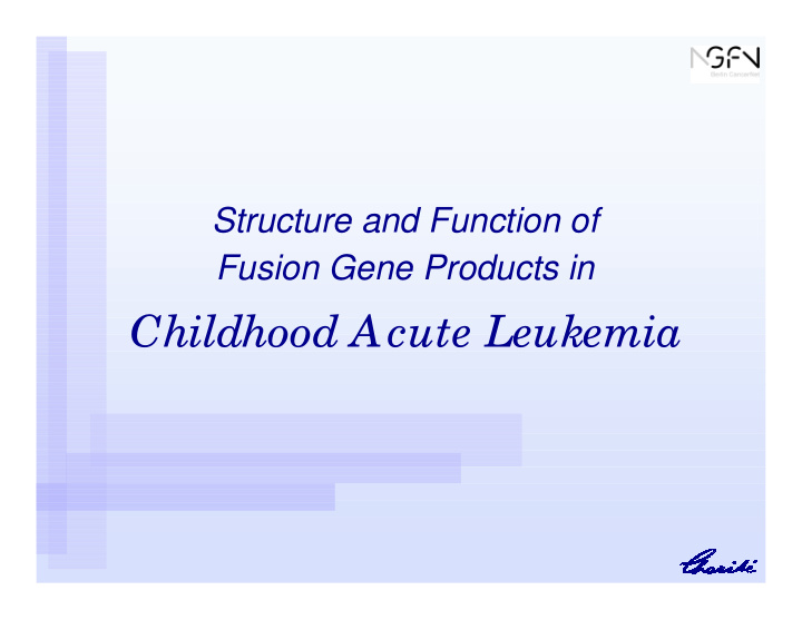 childhood acute leukemia chromosomal translocations