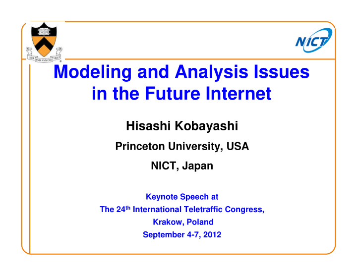 modeling and analysis issues in the future internet