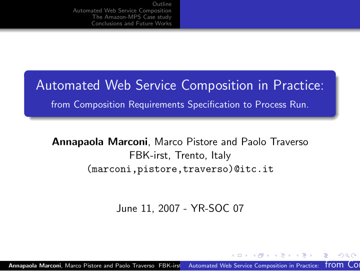 automated web service composition in practice