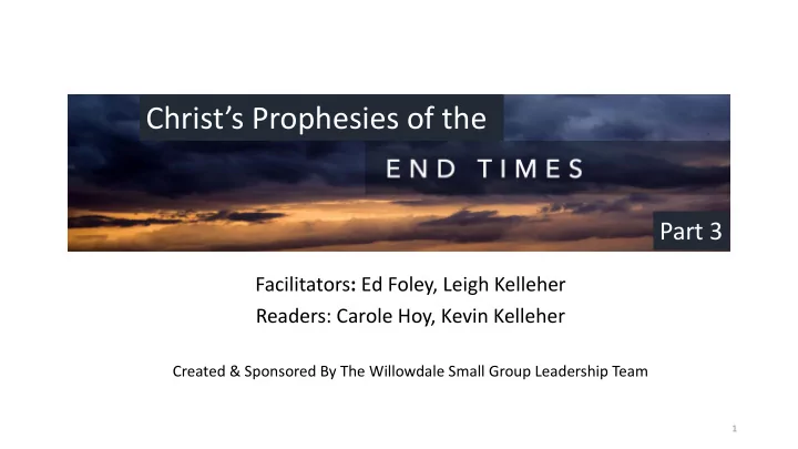 christ s prophesies of the
