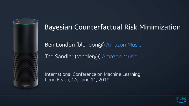 bayesian counterfactual risk minimization