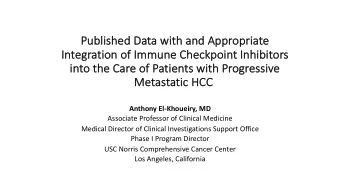 Pu  Published Data with and Appropriate  Integr  gration  on of I  of Immune Ch  Checkp  kpoi  oint