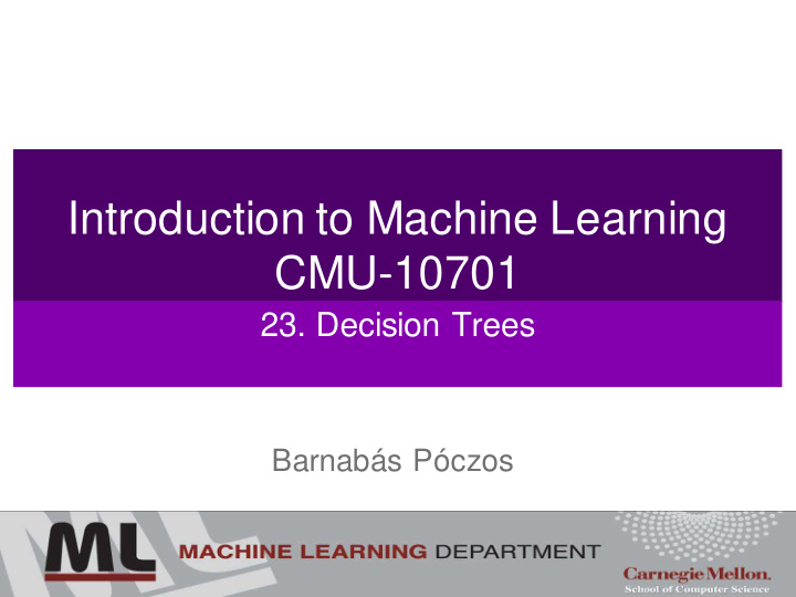 introduction to machine learning cmu 10701