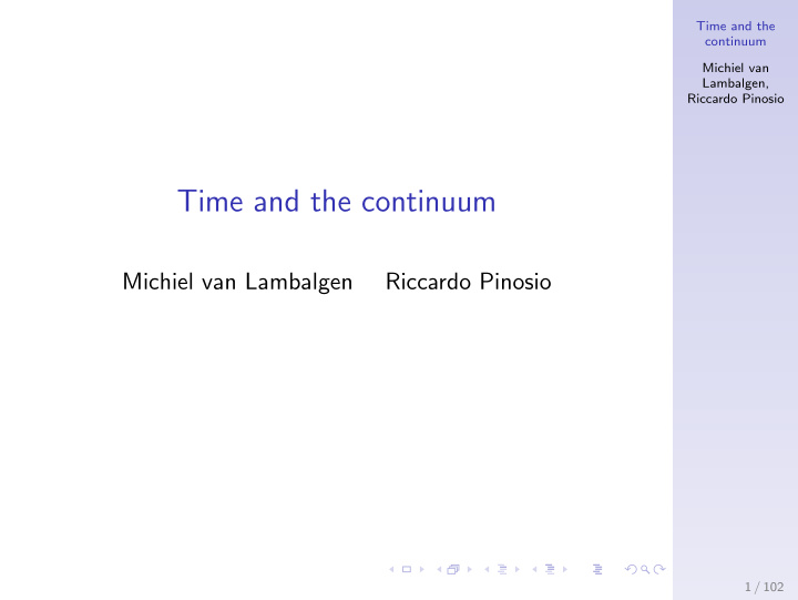 time and the continuum
