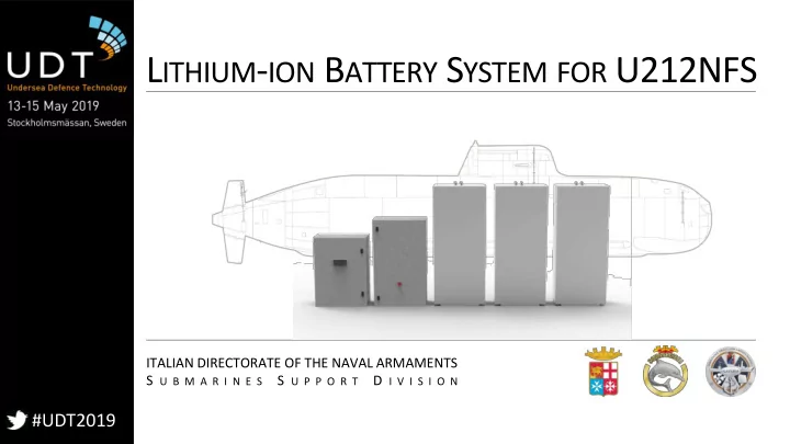 l ithium ion b attery s ystem for u212nfs