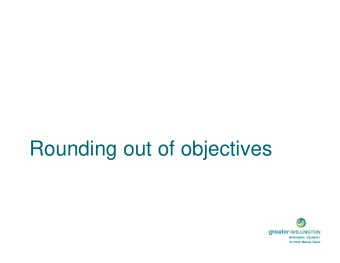 Rounding out of objectives  Aim    To look at the draft objectives in a  number of different