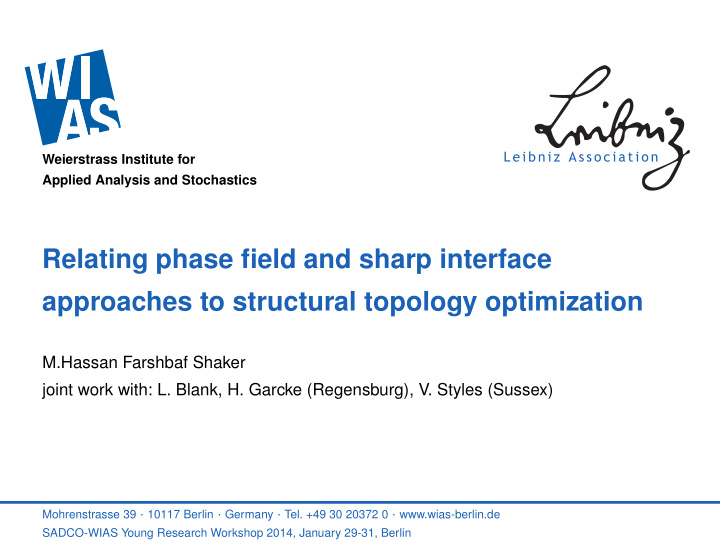 relating phase field and sharp interface approaches to