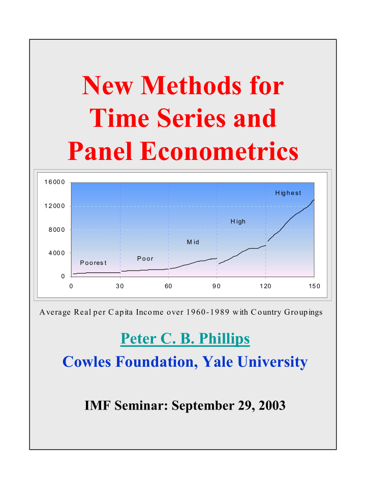 new methods for time series and panel econometrics