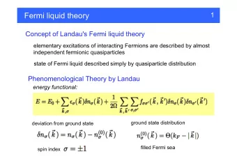 breakdown of perturbation approach ! Fermi liquid theory one-dimensional systems  28  distribution