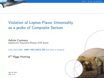 Violation of Lepton Flavor Universality  as a probe of Composite Sectors  Adri  an Carmona