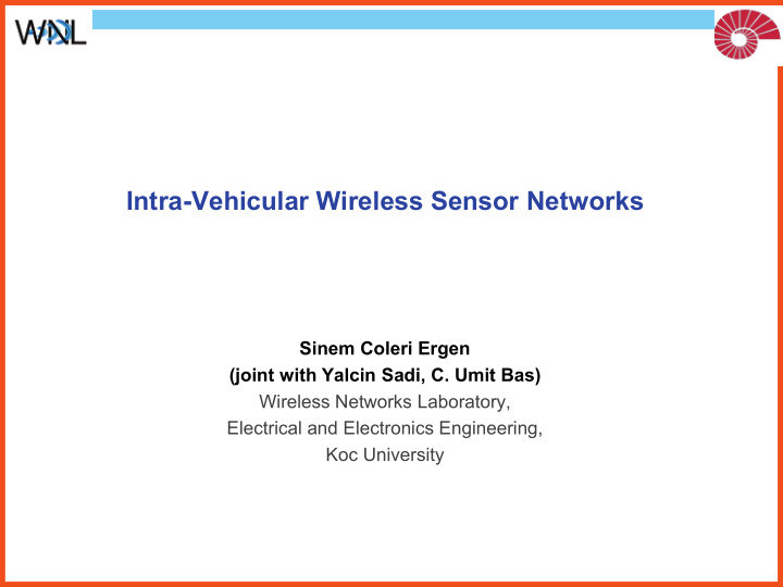 intra vehicular wireless sensor networks