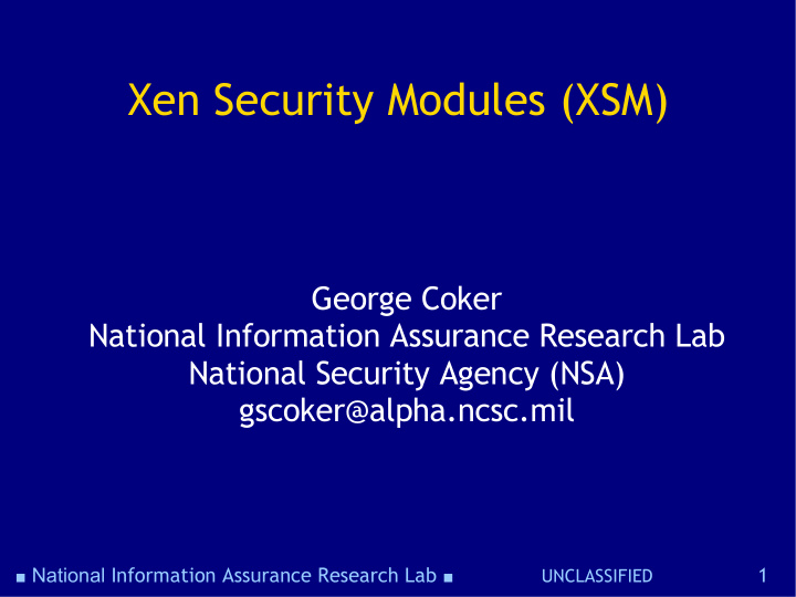 xen security modules xsm