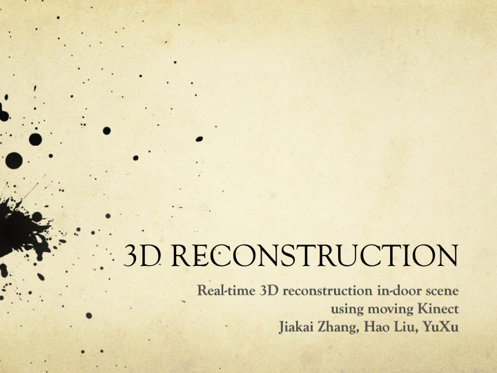 3d reconstruction reconstruction method