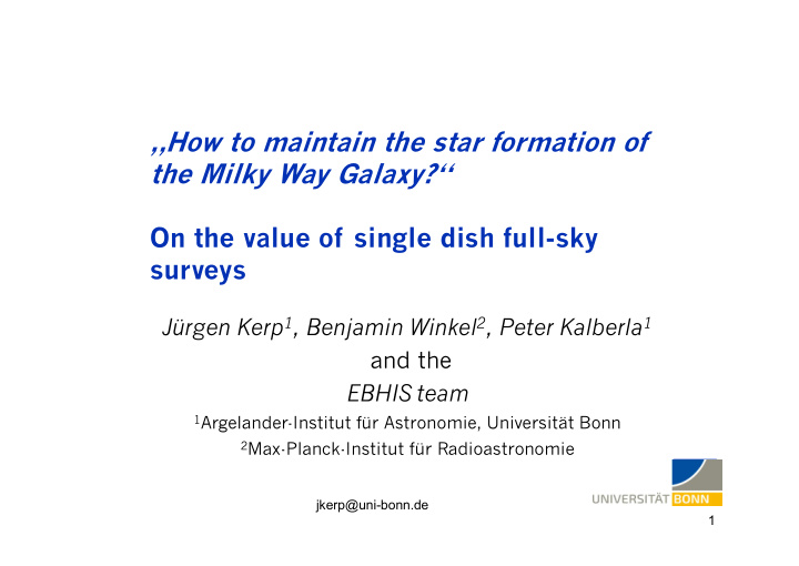 how to maintain the star formation of the milky way galaxy