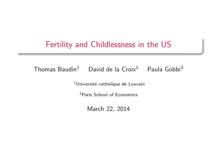 fertility and childlessness in the us