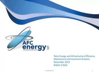Telco Energy and Infrastructure Efficiency  Alkammonia and Cleancom Projects  November 2014  Robert