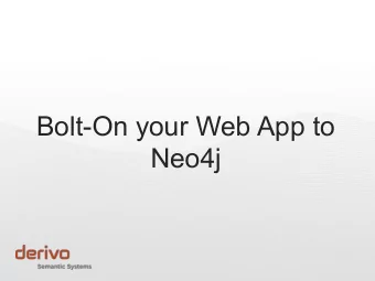 Bolt-On your Web App to  Neo4j  Who are we?  Michael Opitz  Christian Ranz  Codastic  A FULL STACK