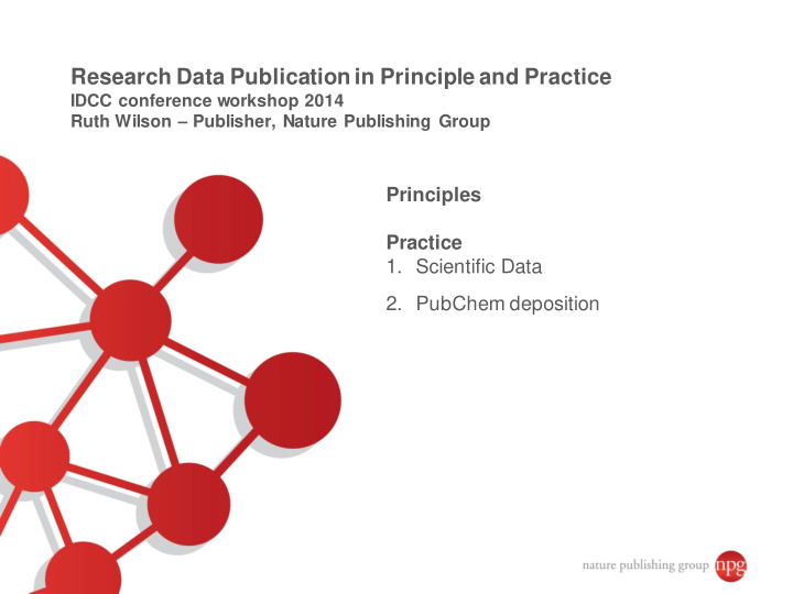 research data publication in principle and practice