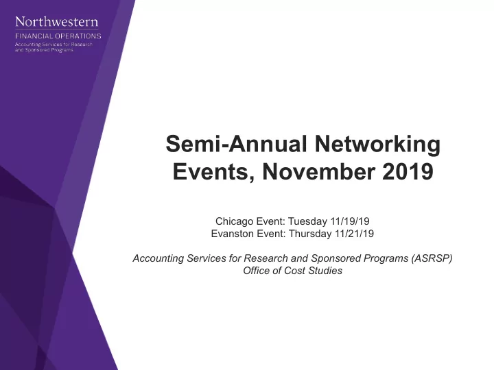 semi annual networking events november 2019