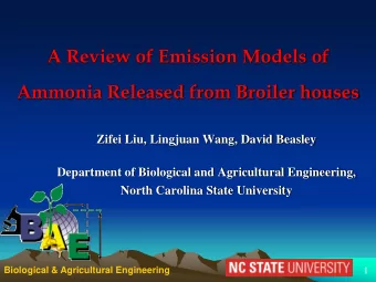 Ammonia Released from Broiler houses  Zifei Liu, Lingjuan Wang, David Beasley  Department of