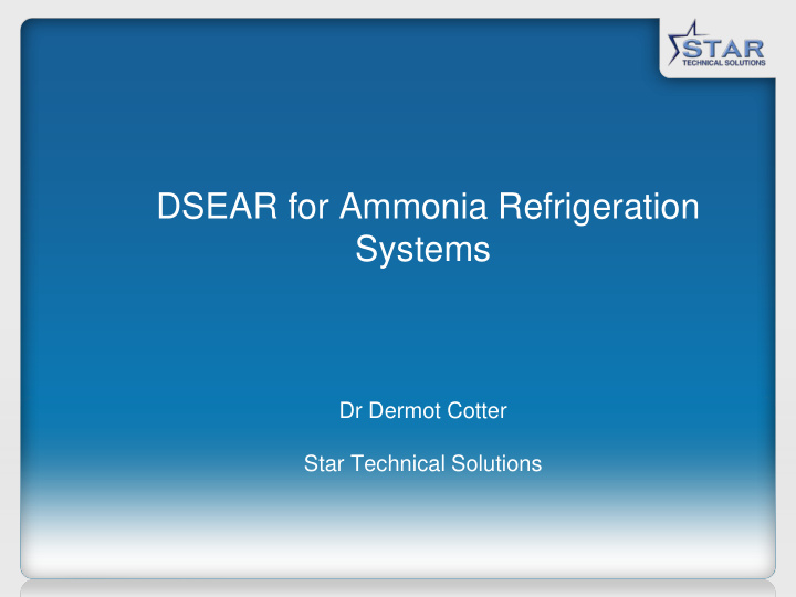 dsear for ammonia refrigeration systems