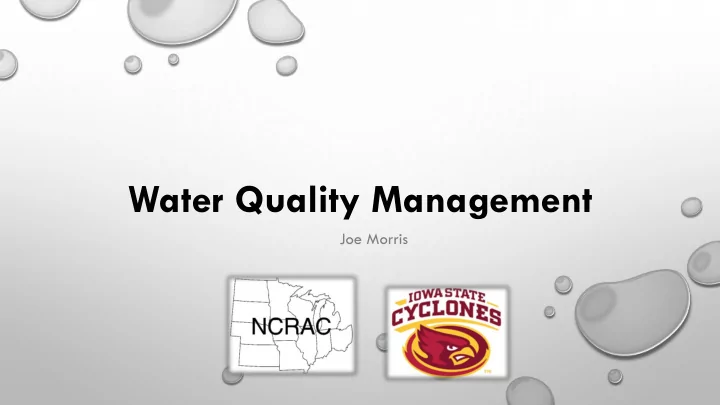 water quality management