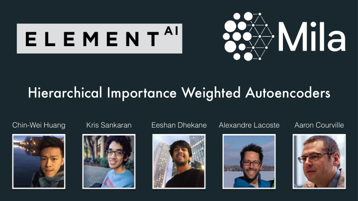 hierarchical importance weighted autoencoders