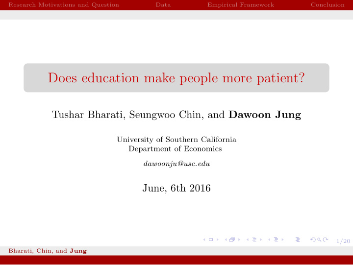 does education make people more patient