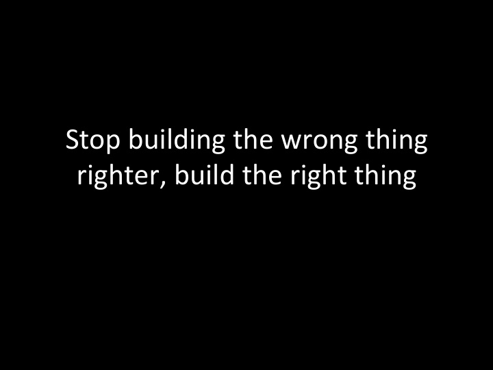 stop building the wrong thing righter build the right