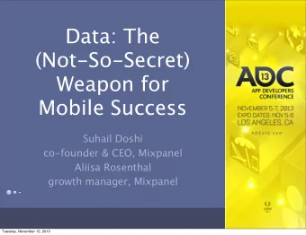 Data: The  (Not-So-Secret)  Weapon for  Mobile Success  Suhail Doshi  co-founder &amp; CEO,