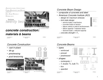 twenty two  service loads x load factors  concrete holds no tension  failure criteria is