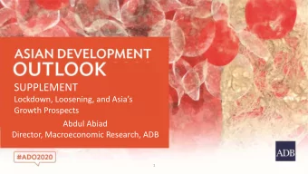 SUPPLEMENT  Lockdown, Loosening, and Asias  June 2020  Growth Prospects  Abdul Abiad  Director,