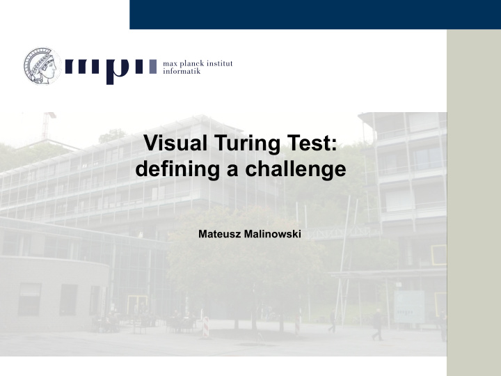 visual turing test defining a challenge