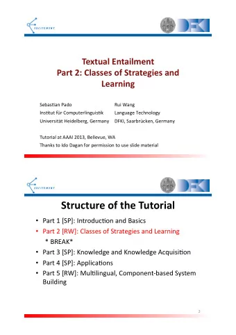 Structure(of(the(Tutorial(  Part(1([SP]:(Introduc&amp;on(and(Basics(