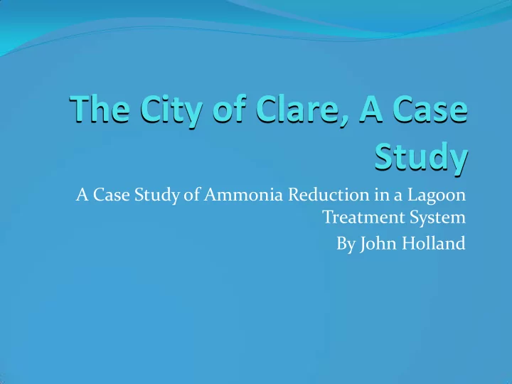 the city of clare a case study