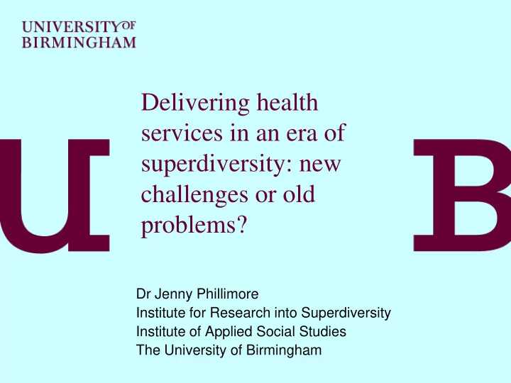 delivering health