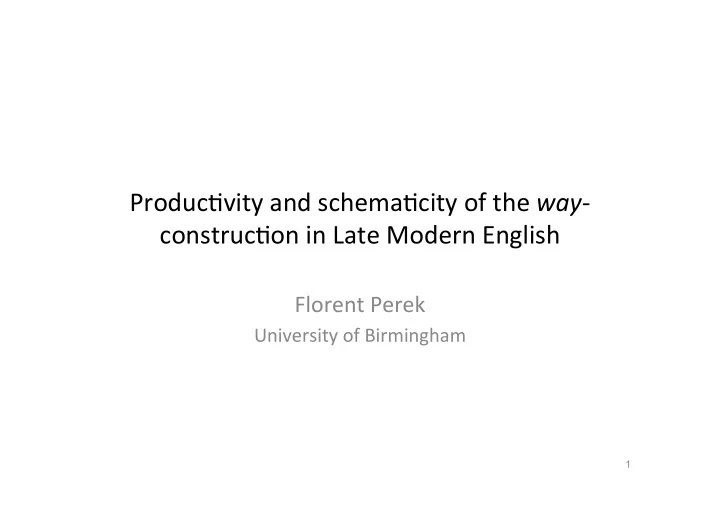 produc vity and schema city of the way construc on in