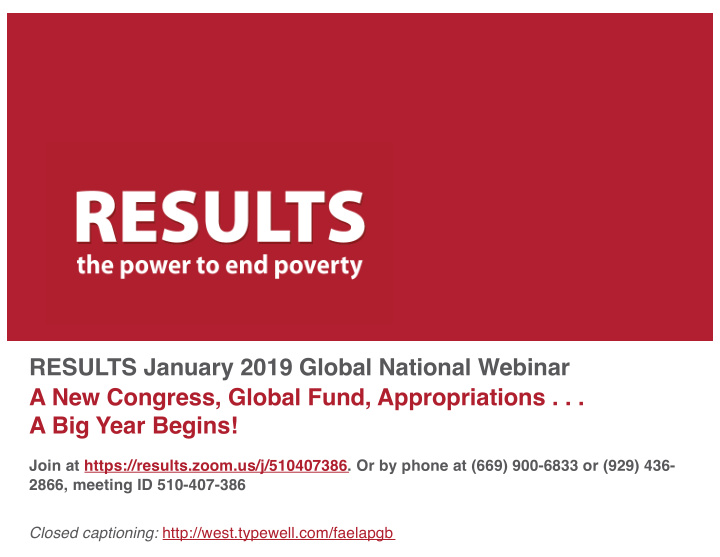 results january 2019 global national webinar a new