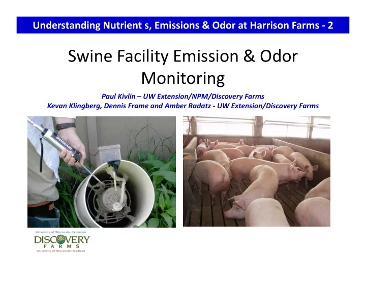 s i swine facility emission amp odor f ilit e i i amp od