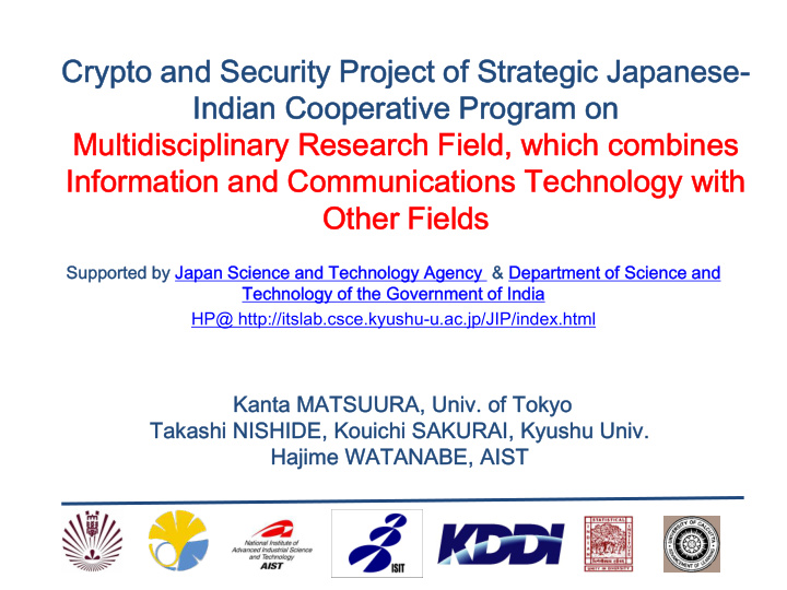 crypto and security project of strategic japanese indian