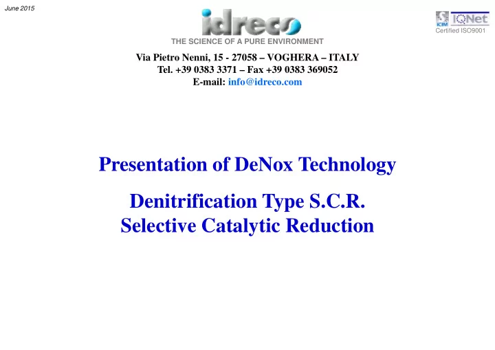 presentation of denox technology gy denitrification type