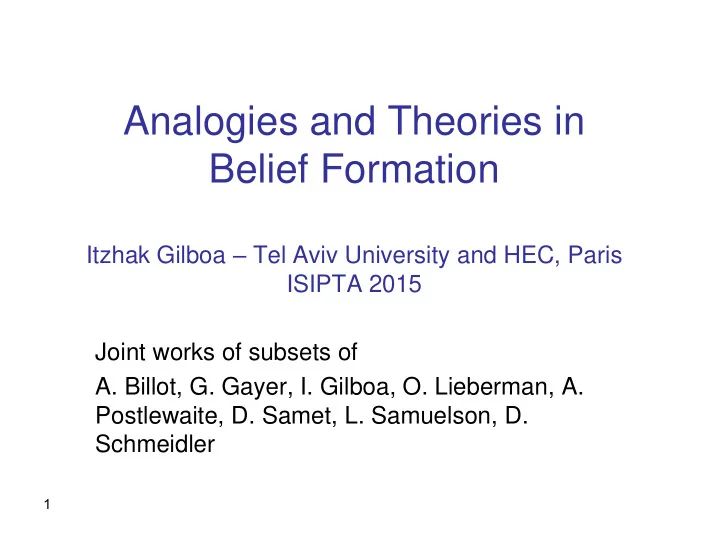 belief formation