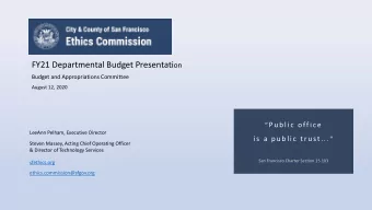 Overview: Funding and FTEs  Distribution of Staffing Resources  FTEs by Program Area  Budget  FY20