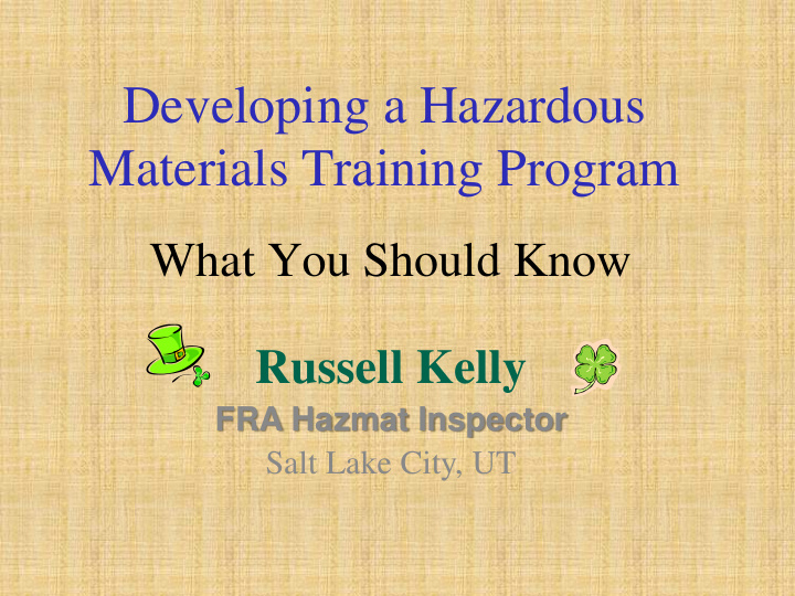 developing a hazardous materials training program